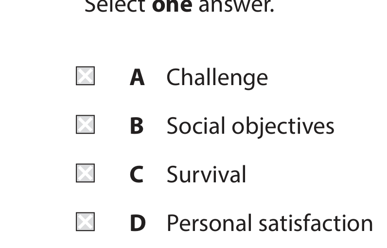 Table for Question (a) — Edexcel IGCSE Business Studies