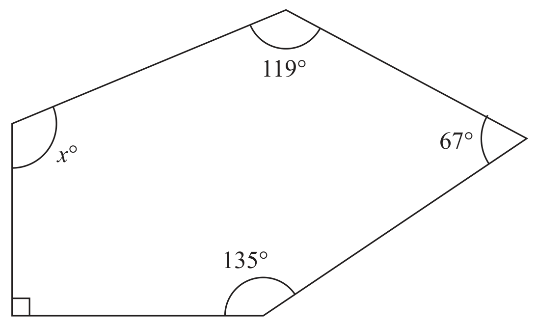 Figure for Question 4.2.E Angle sum of polygons question 1 — Edexcel IGCSE Math A Higher